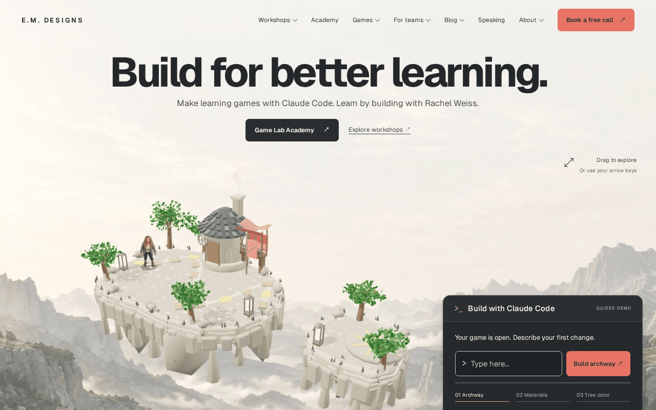 Screenshot of emdesigns.ai