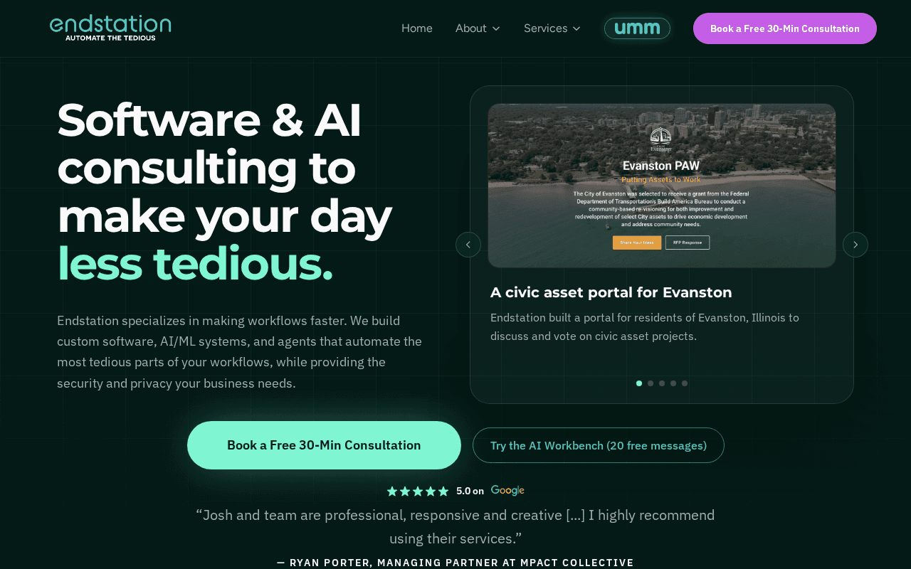 Screenshot of endstation.ai