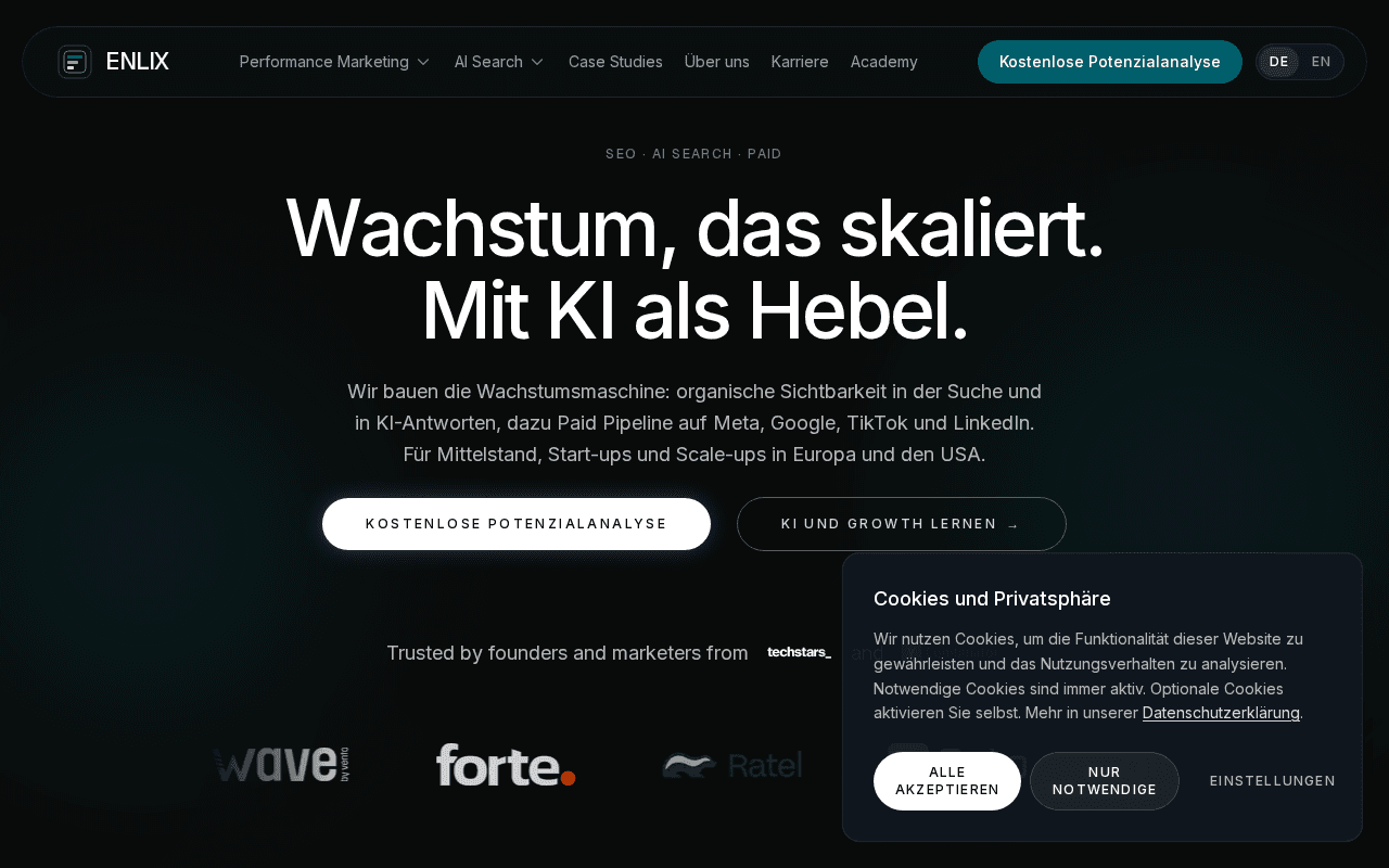 Screenshot of enlix.ai