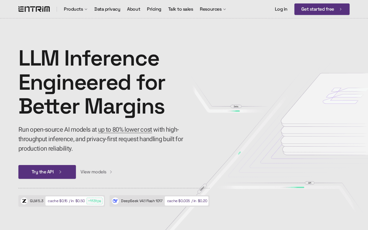 Screenshot of entrim.ai