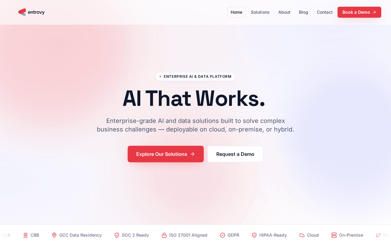 Screenshot of entrovy.ai