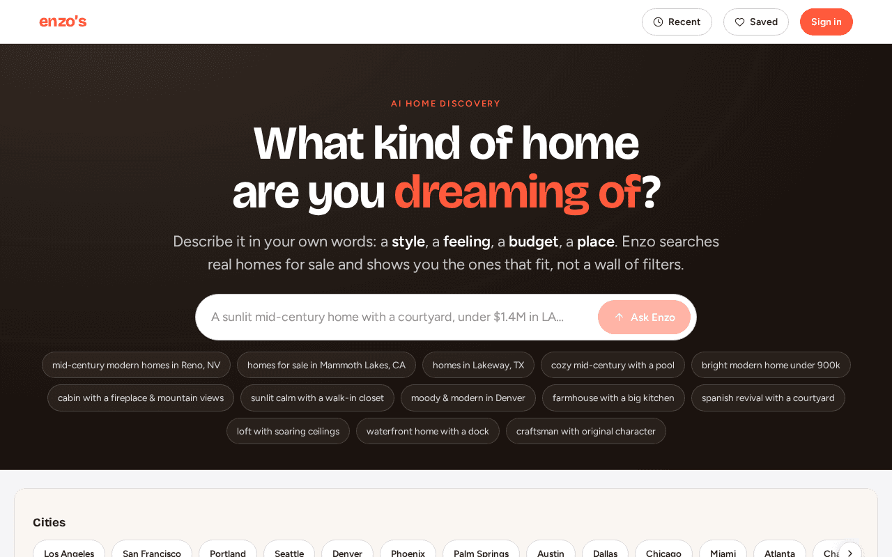 Screenshot of enzos.ai