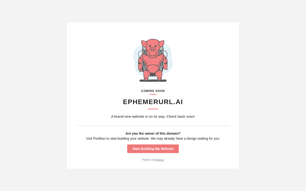 Screenshot of ephemerurl.ai