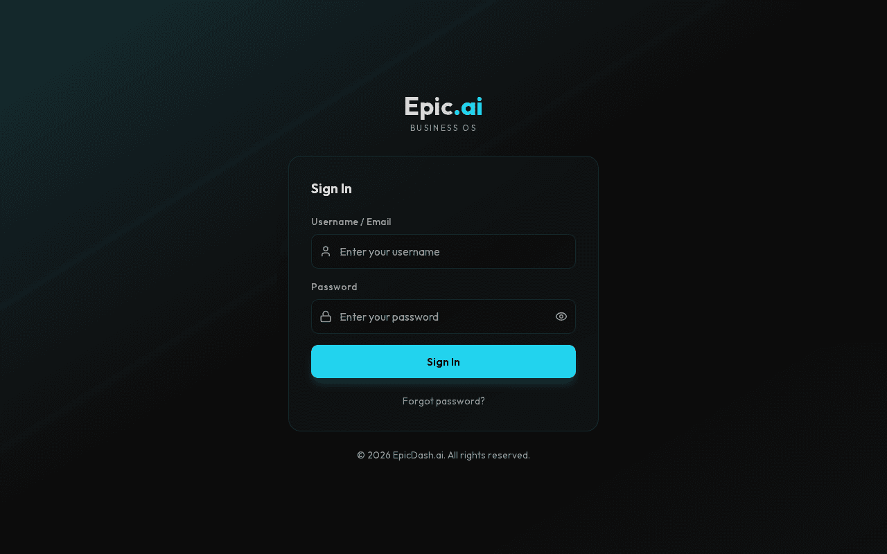 Screenshot of epicdash.ai