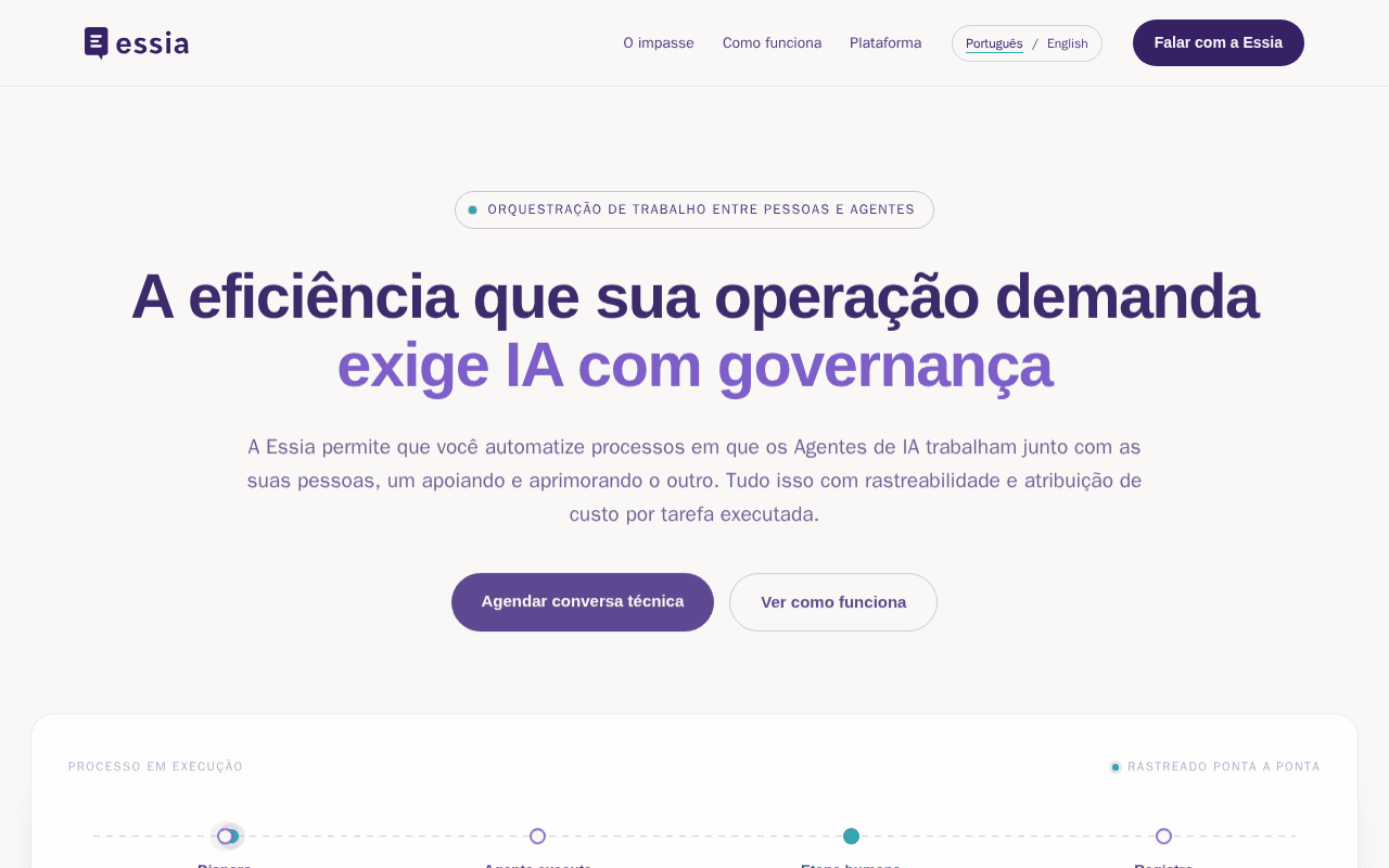 Screenshot of essia.ai