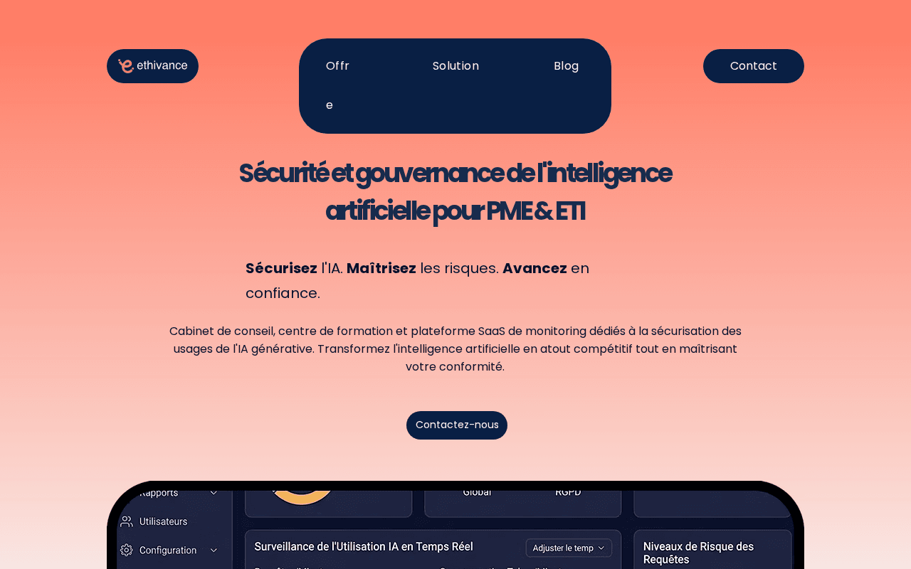 Screenshot of ethivance.ai
