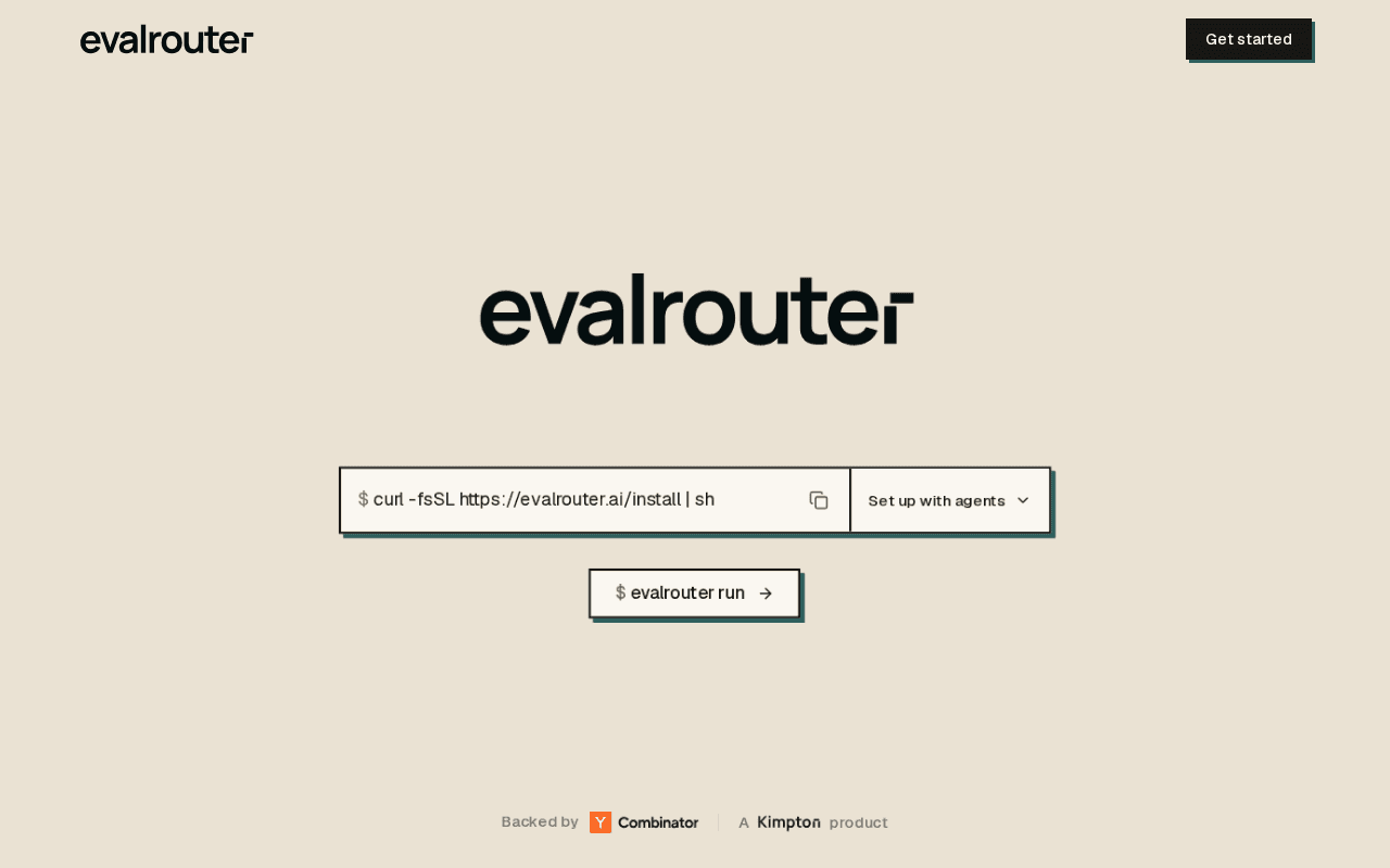 Screenshot of evalrouter.ai