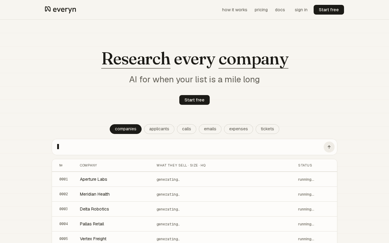 Screenshot of everyn.ai