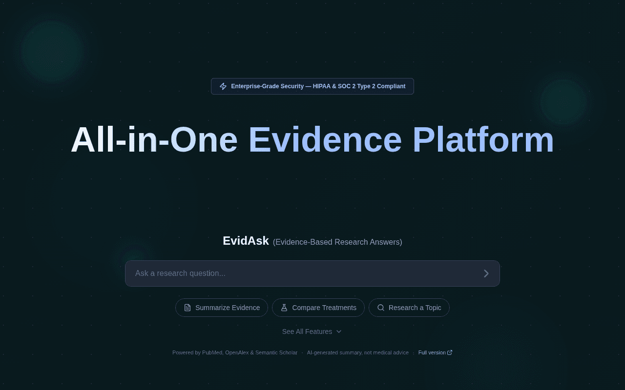 Screenshot of evidai.ai