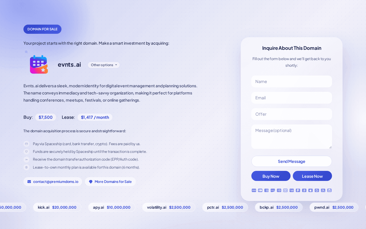 Screenshot of evnts.ai