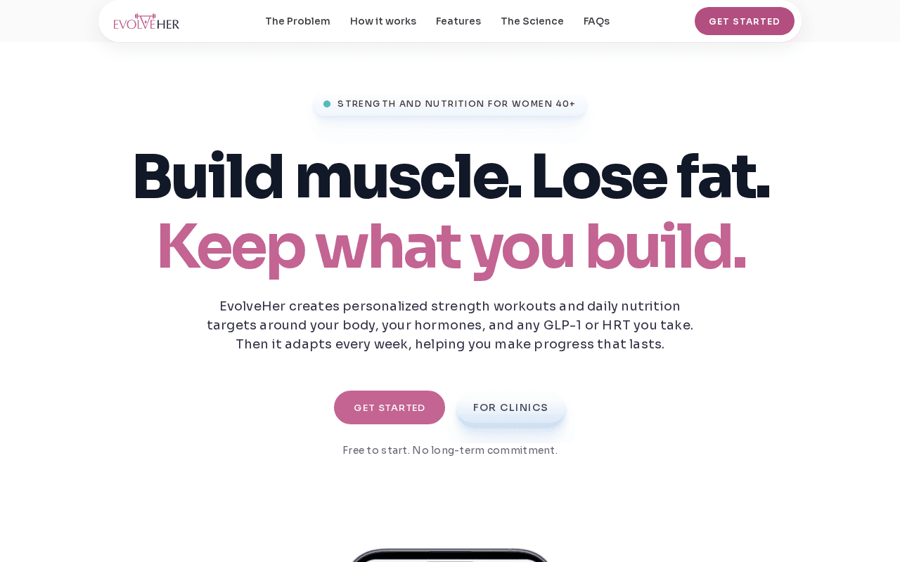 Screenshot of evolveher.ai