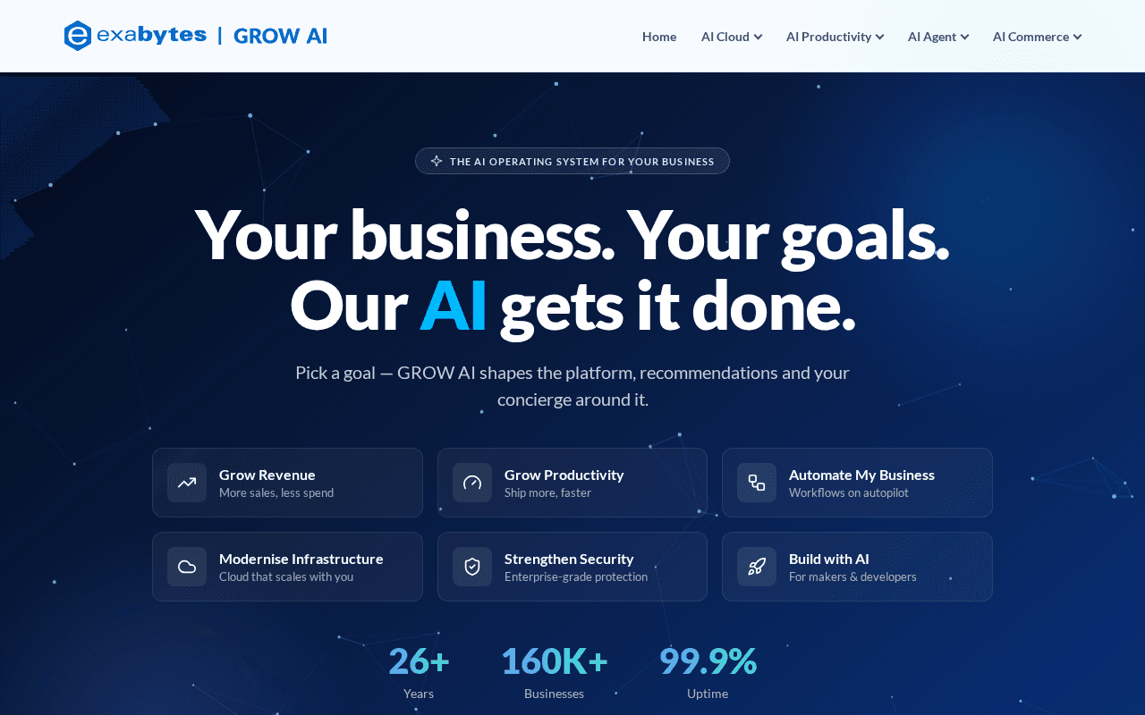 Screenshot of exabytes.ai
