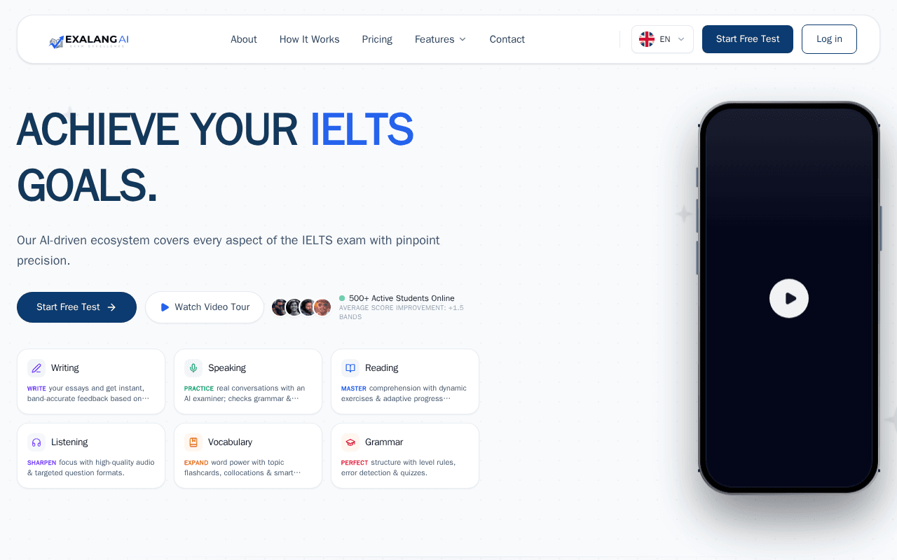 Screenshot of exalang.ai