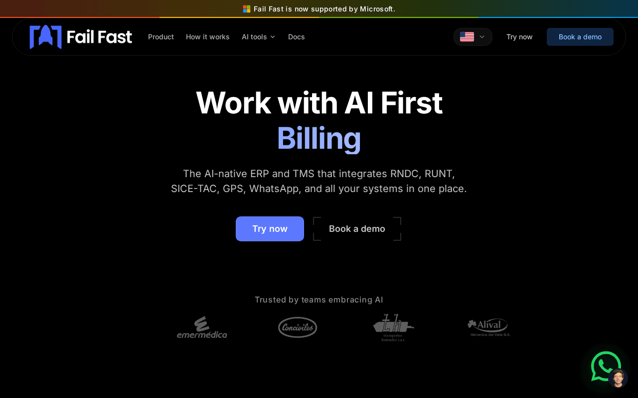 Screenshot of failfast.ai