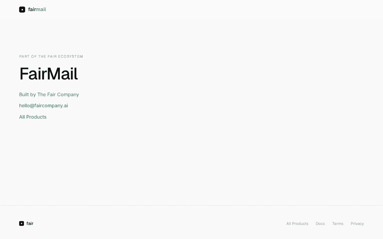 Screenshot of fairmail.ai