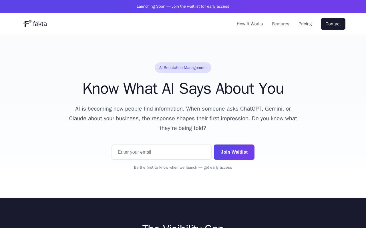 Screenshot of fakta.ai