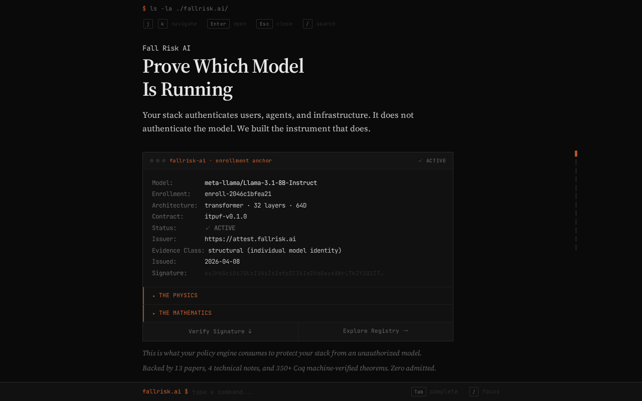 Screenshot of fallrisk.ai