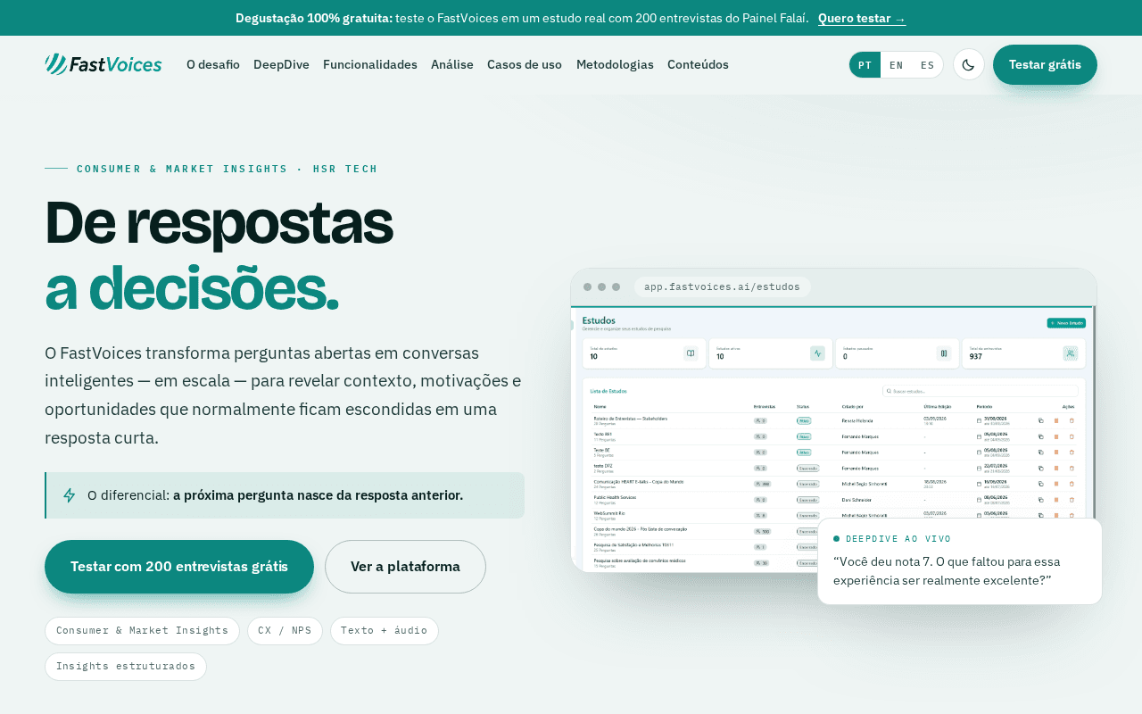 Screenshot of fastvoices.ai