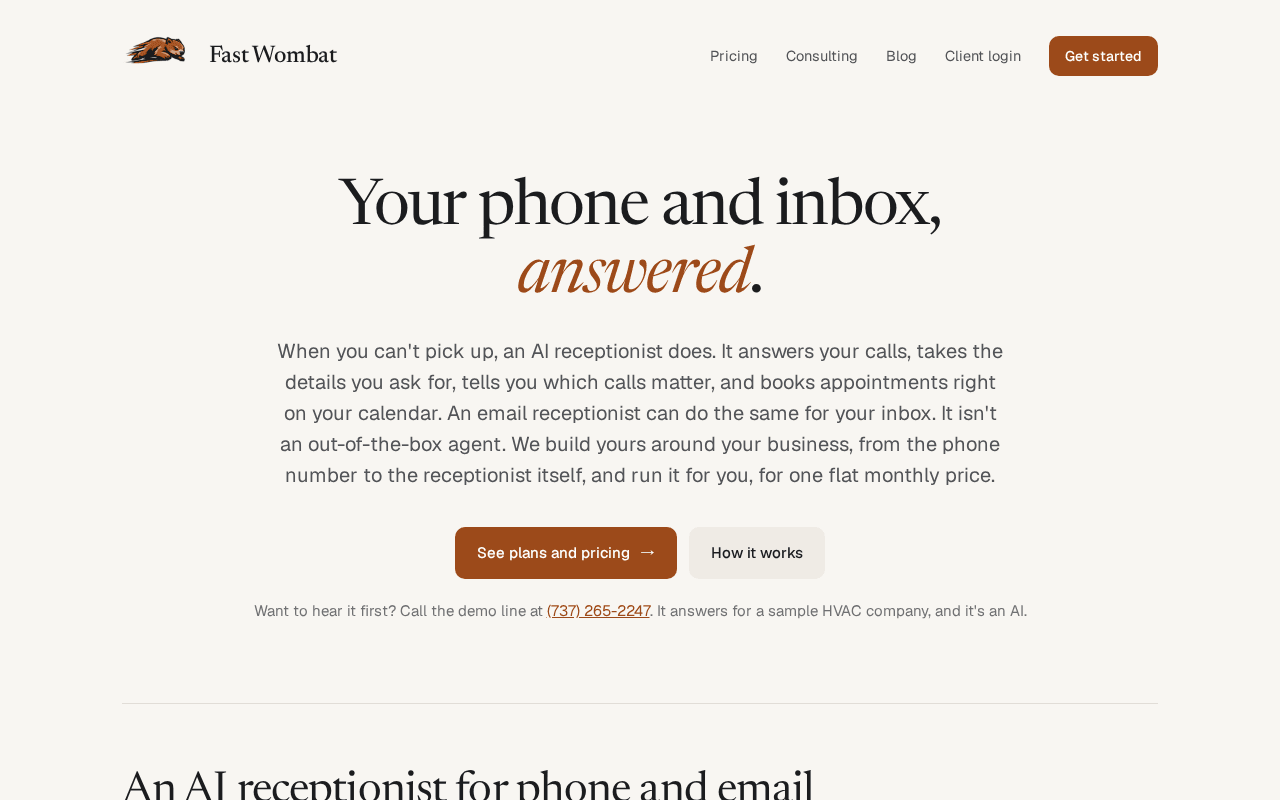 Screenshot of fastwombat.ai