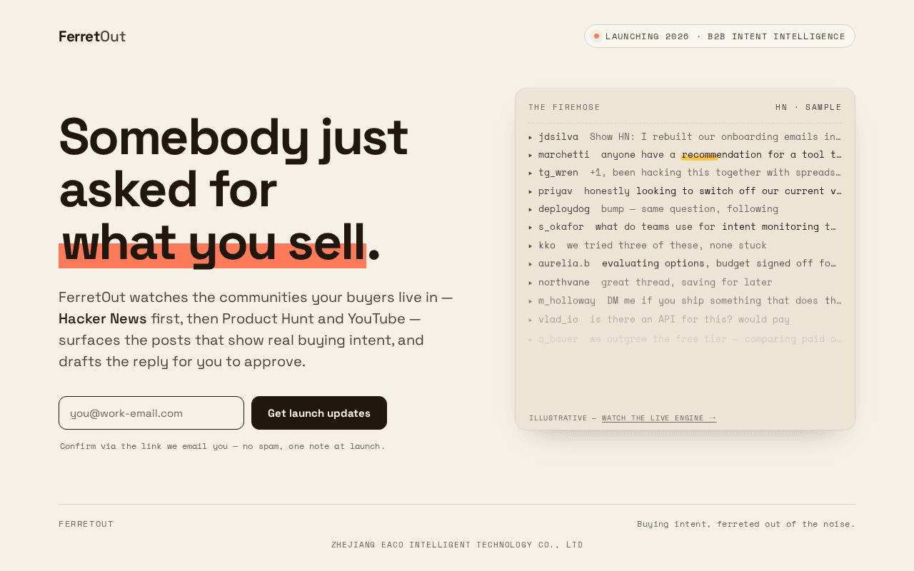 Screenshot of ferretout.ai