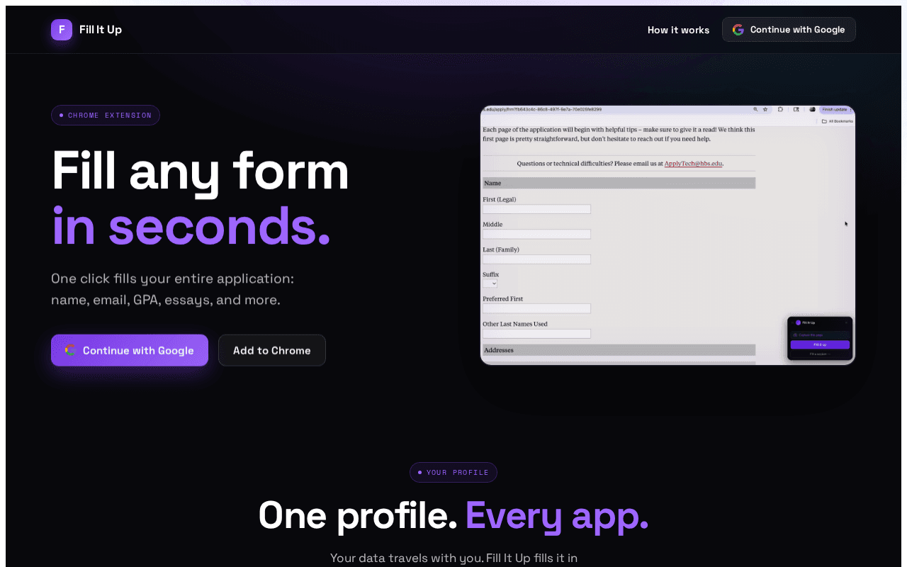 Screenshot of fillitup.ai