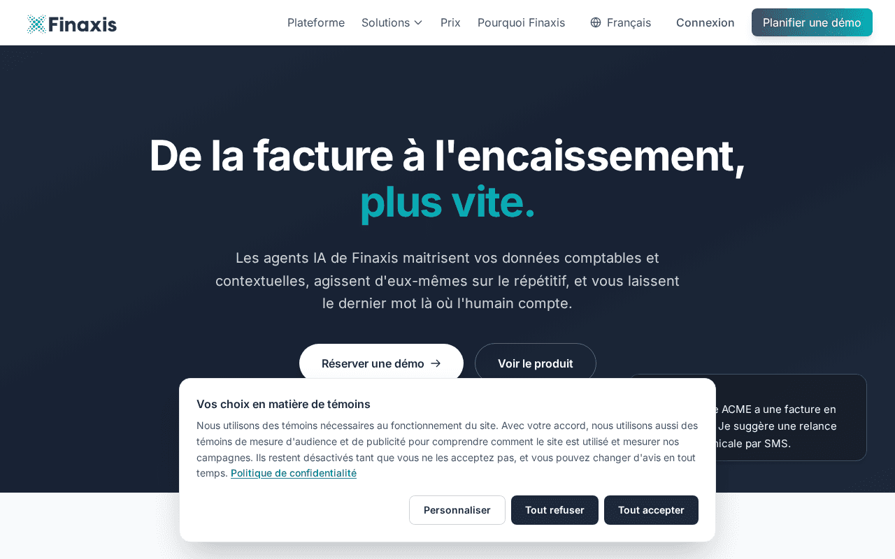 Screenshot of finaxis.ai