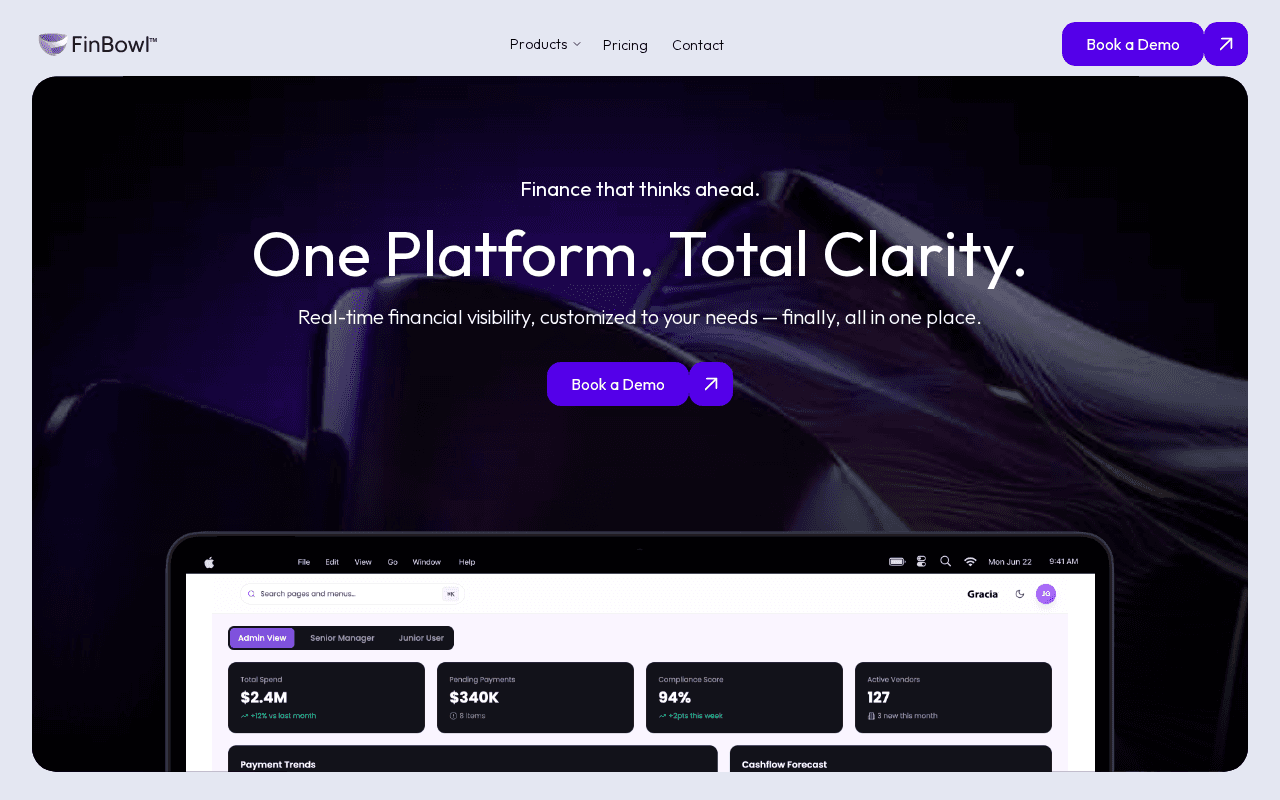Screenshot of finbowl.ai