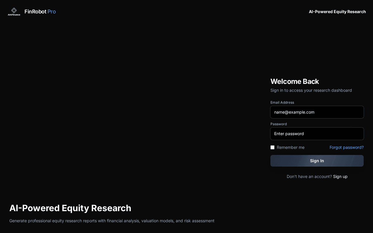 Screenshot of finrobot.ai