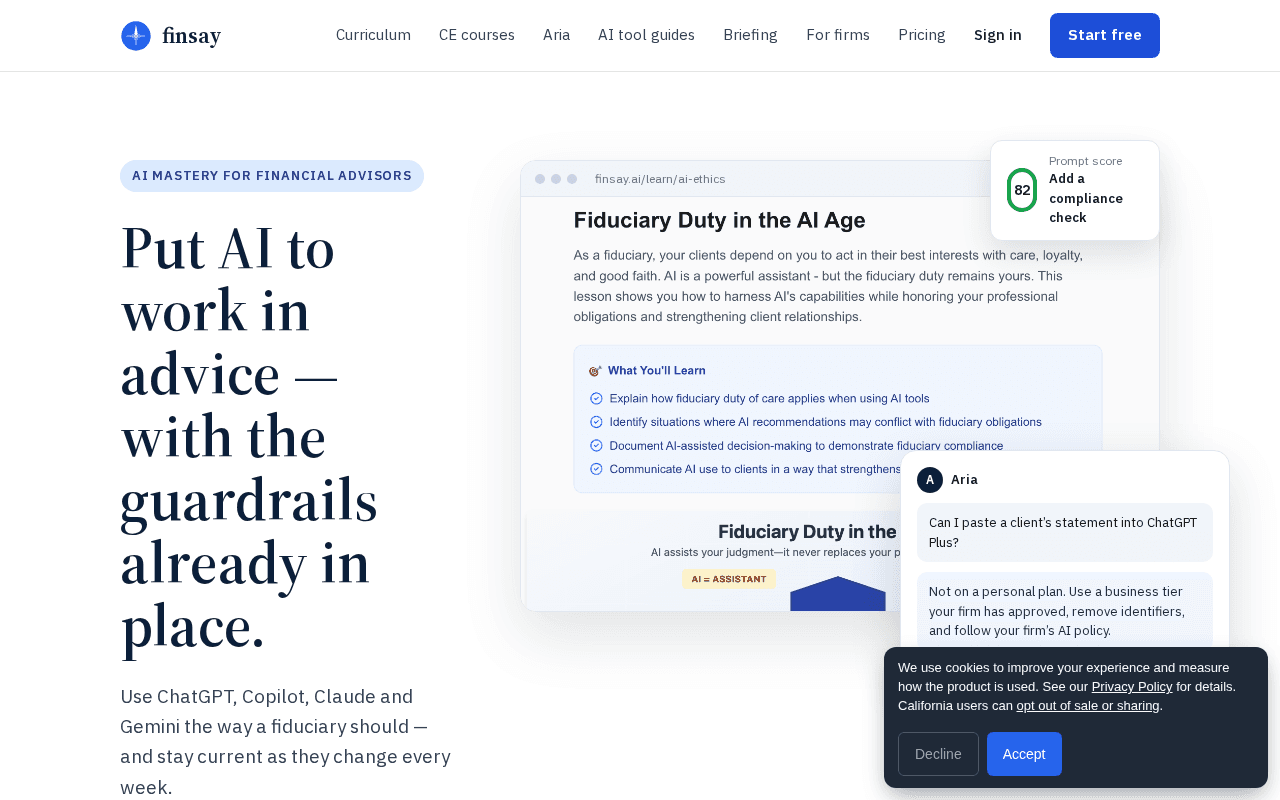 Screenshot of finsay.ai