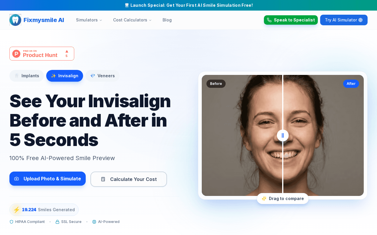Screenshot of fixmysmile.ai