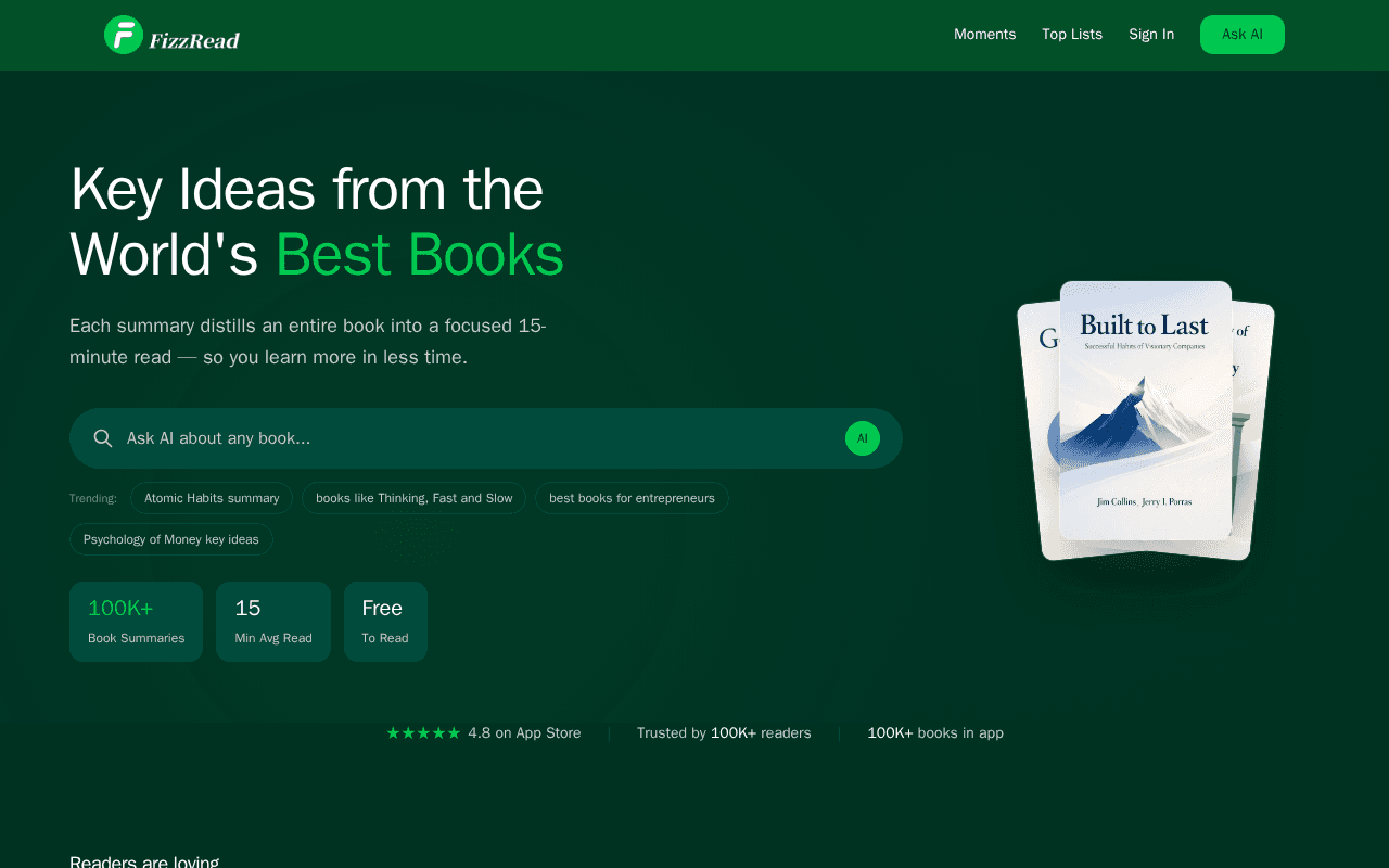 Screenshot of fizzread.ai