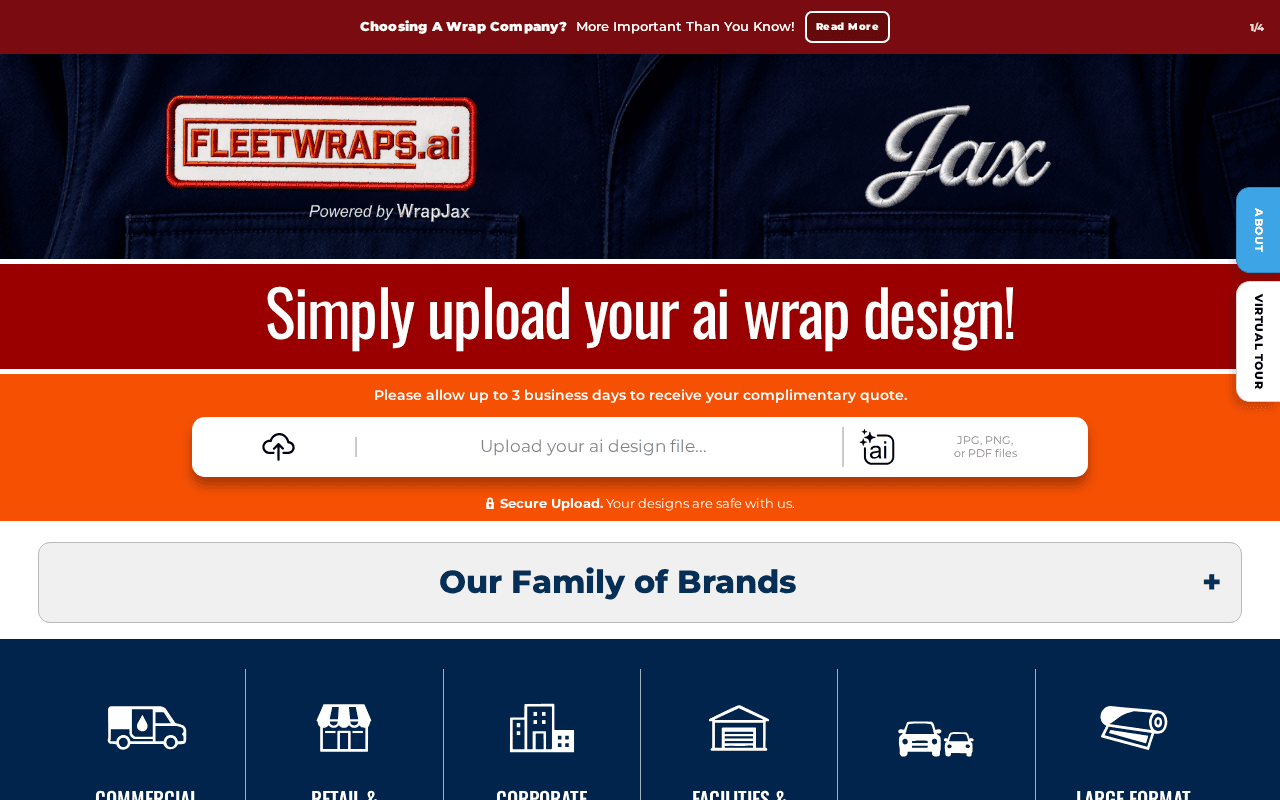 Screenshot of fleetwraps.ai