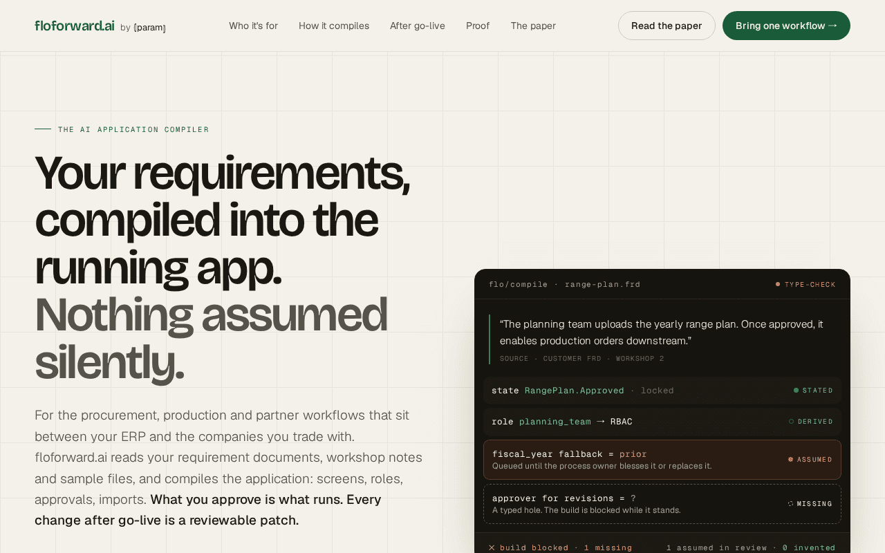 Screenshot of floforward.ai