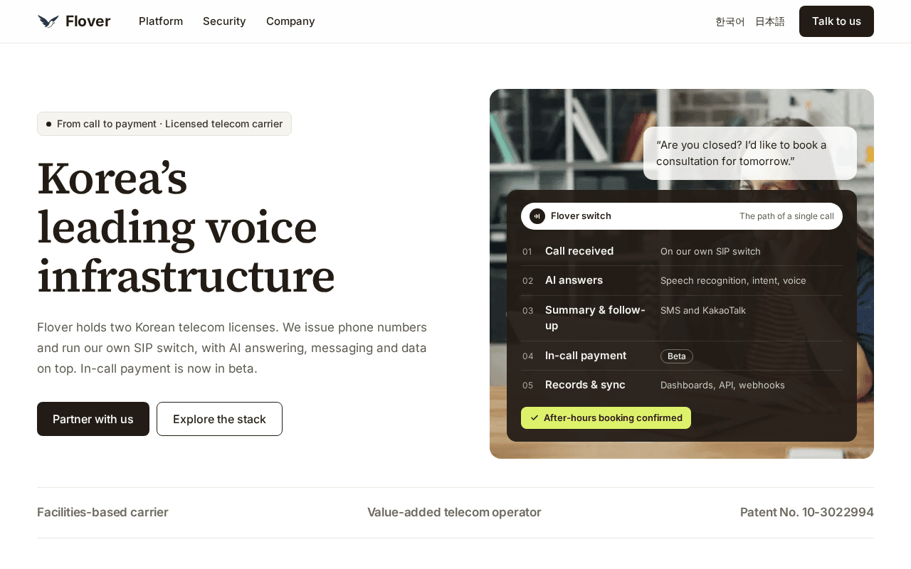 Screenshot of flover.ai