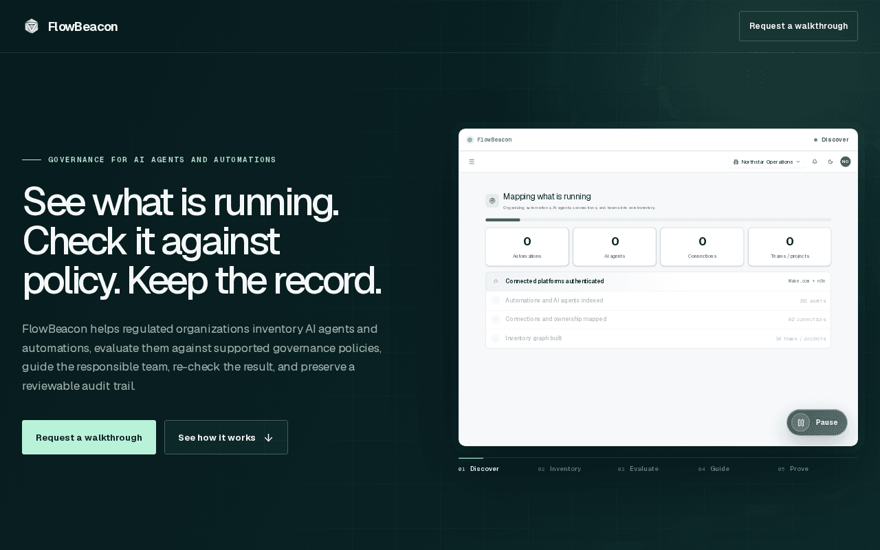 Screenshot of flowbeacon.ai