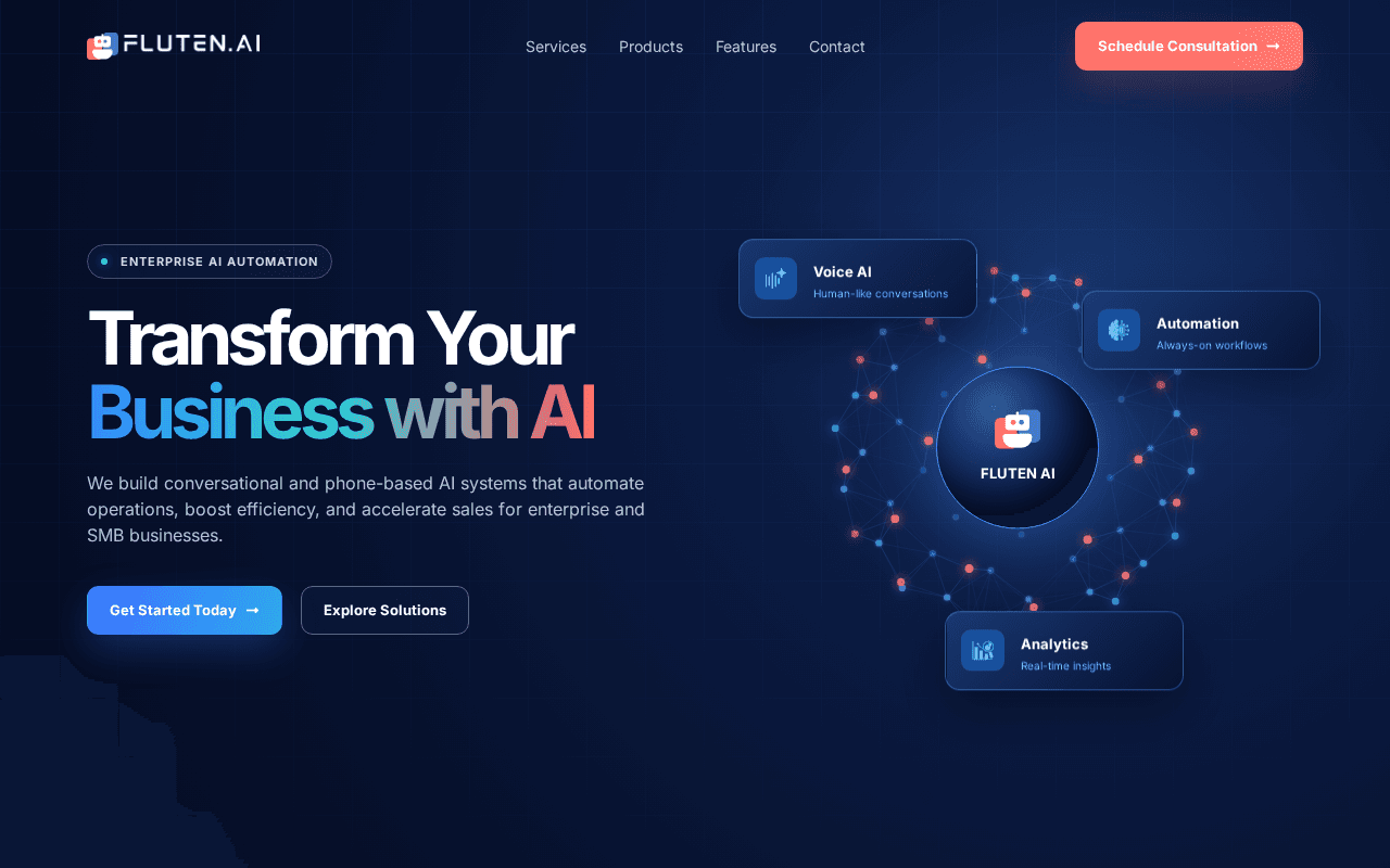 Screenshot of fluten.ai