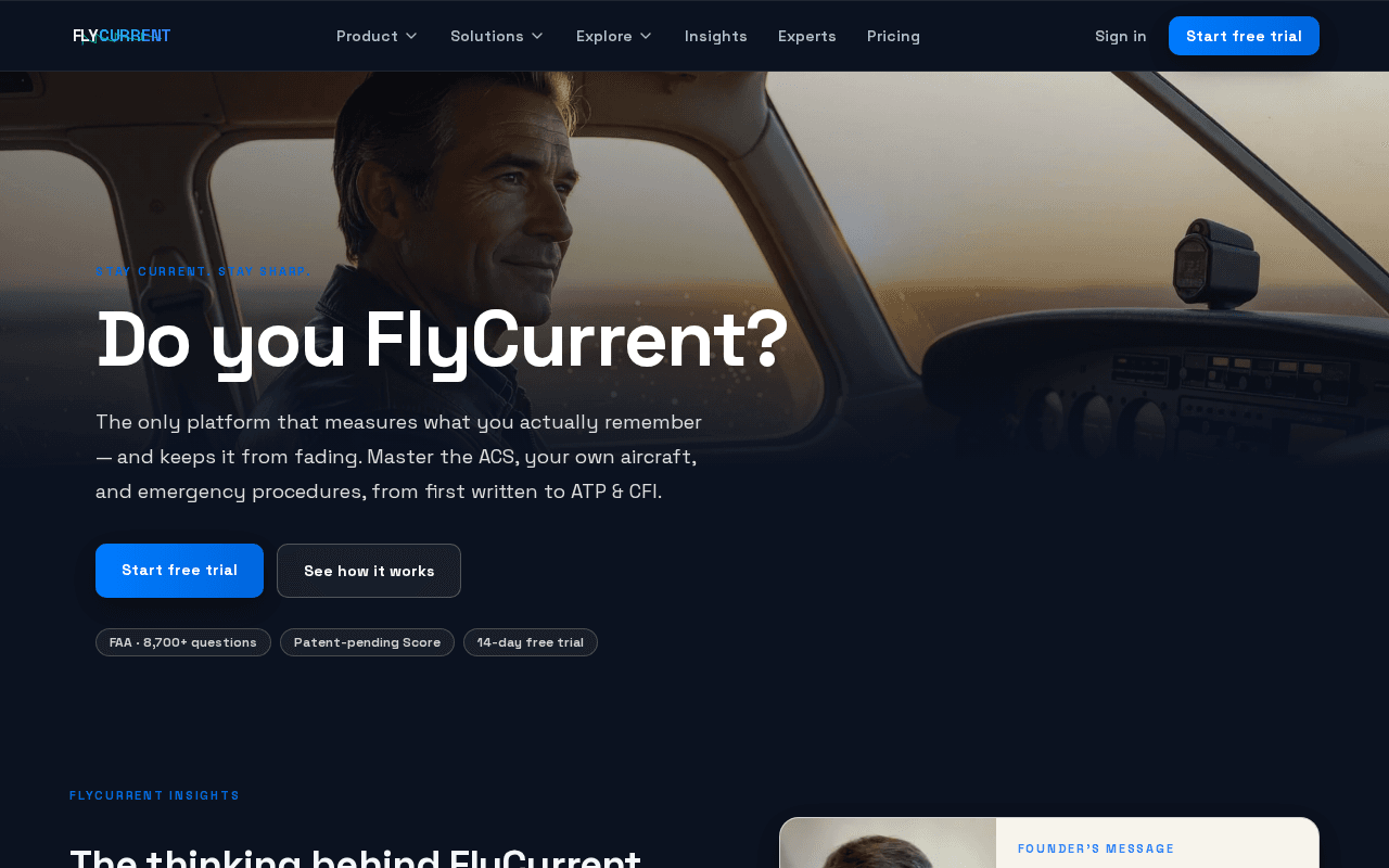 Screenshot of flycurrent.ai