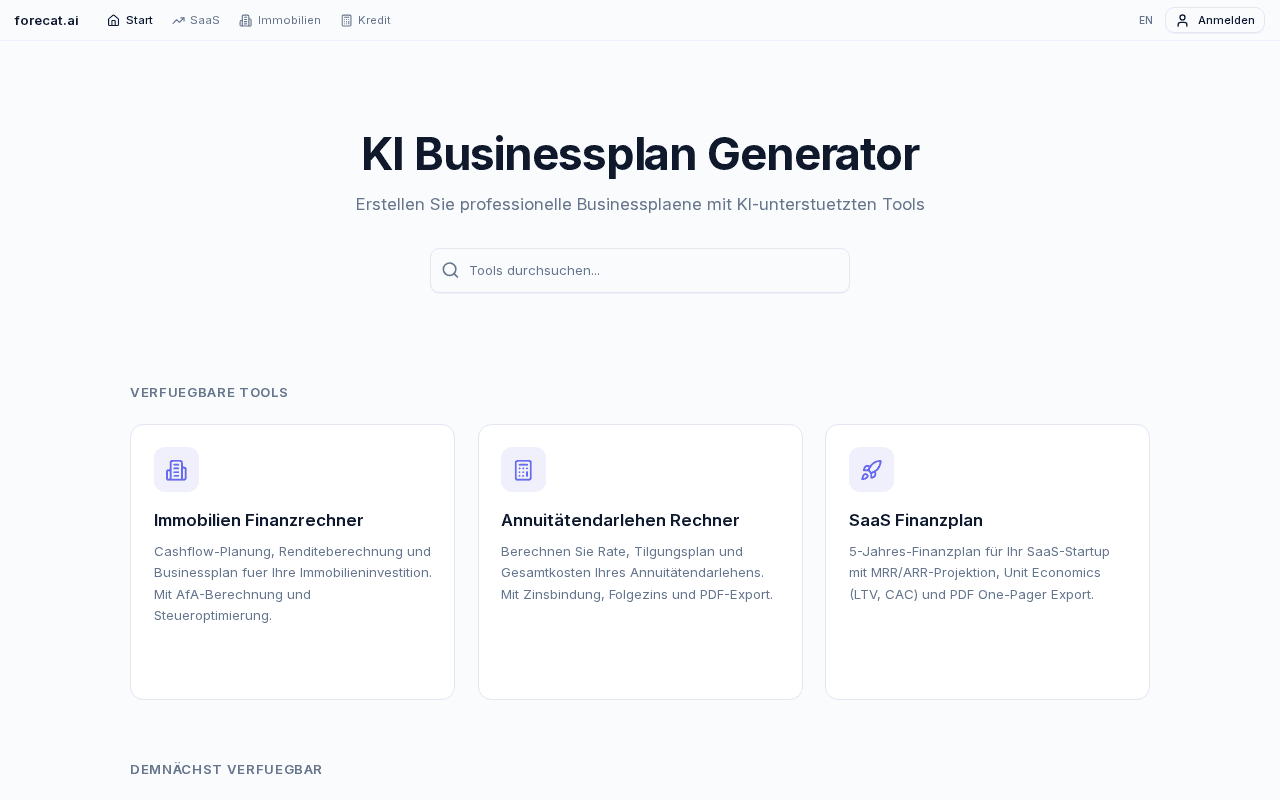 Screenshot of forecat.ai