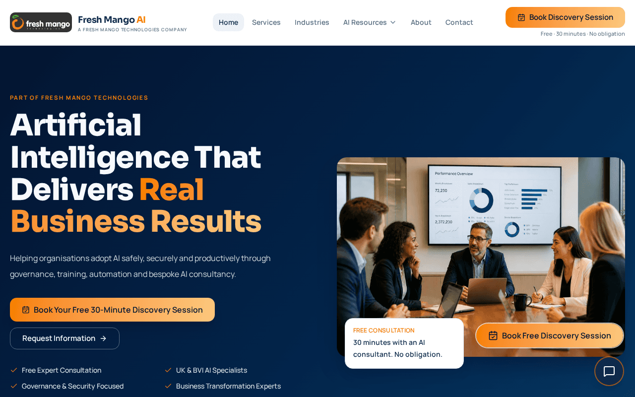 Screenshot of freshmango.ai