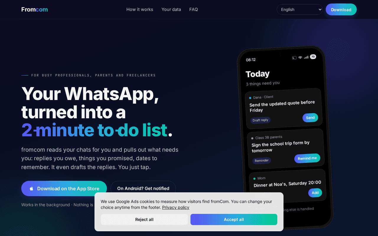 Screenshot of fromcom.ai