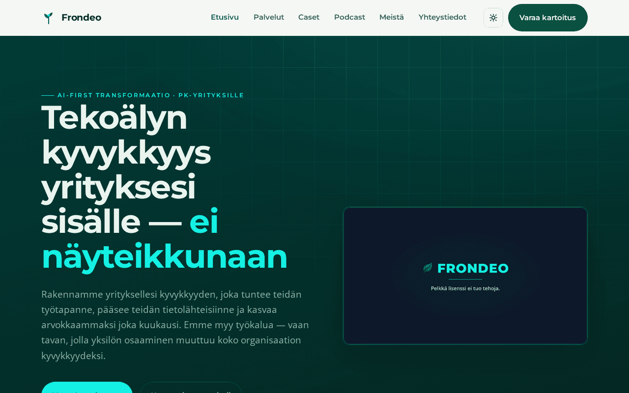 Screenshot of frondeo.ai