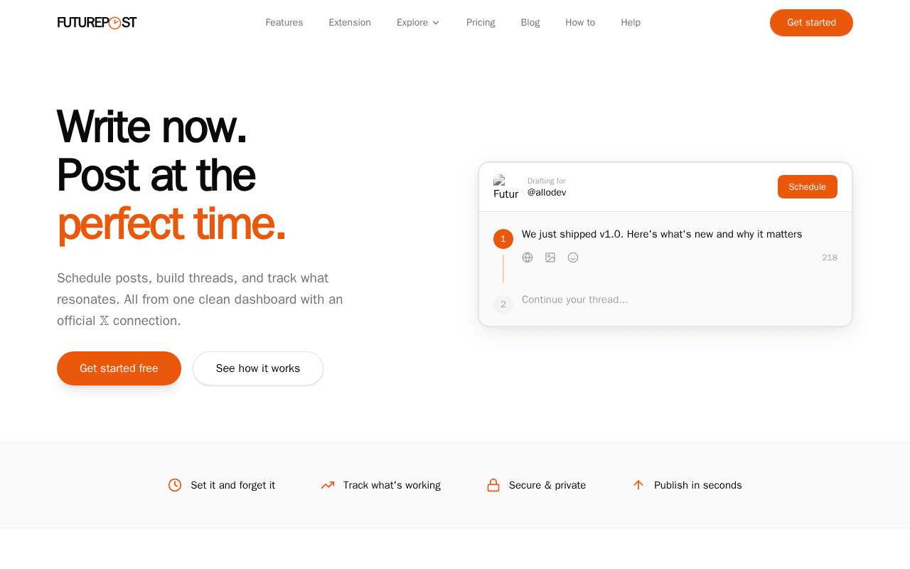 Screenshot of futurepost.ai