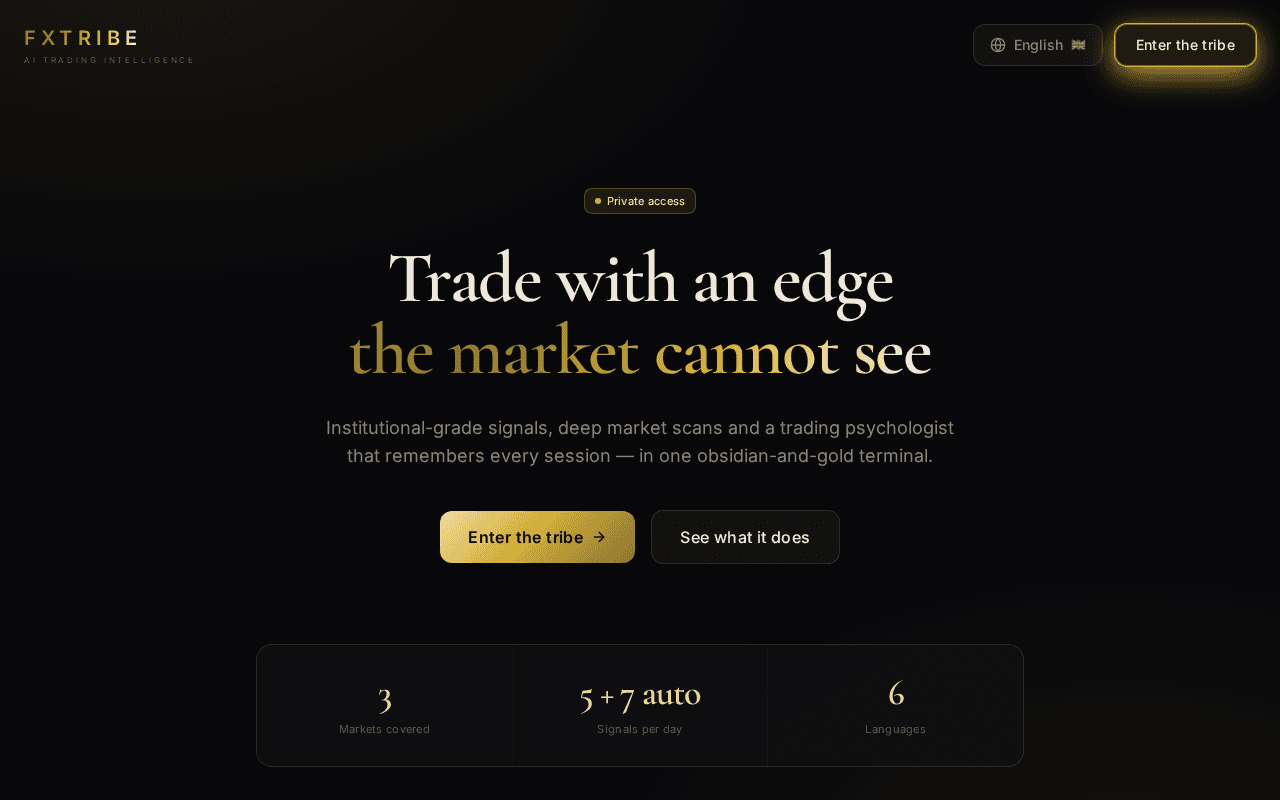 Screenshot of fxtribe.ai