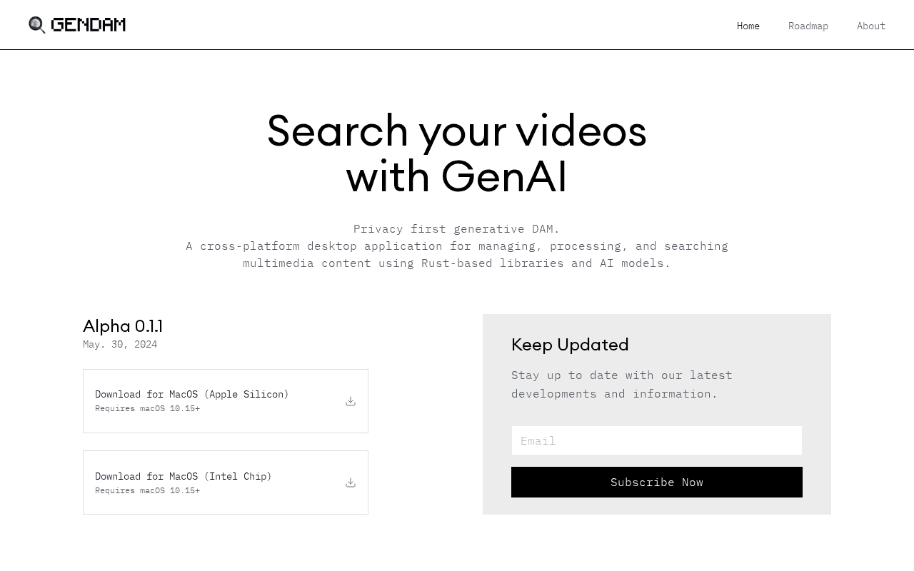 Screenshot of gendam.ai