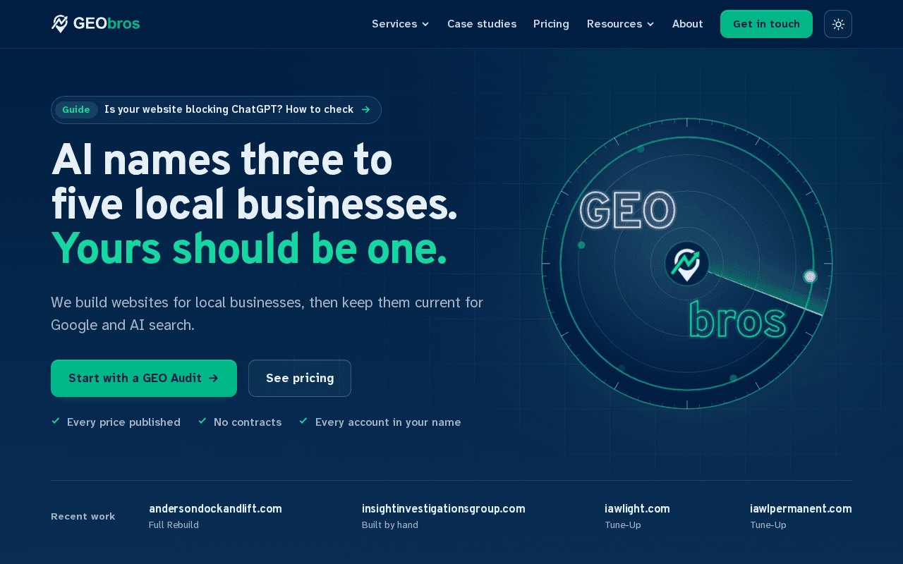 Screenshot of geobros.ai