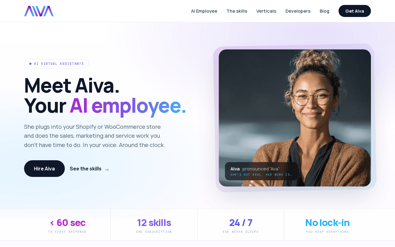 Screenshot of getaiva.ai