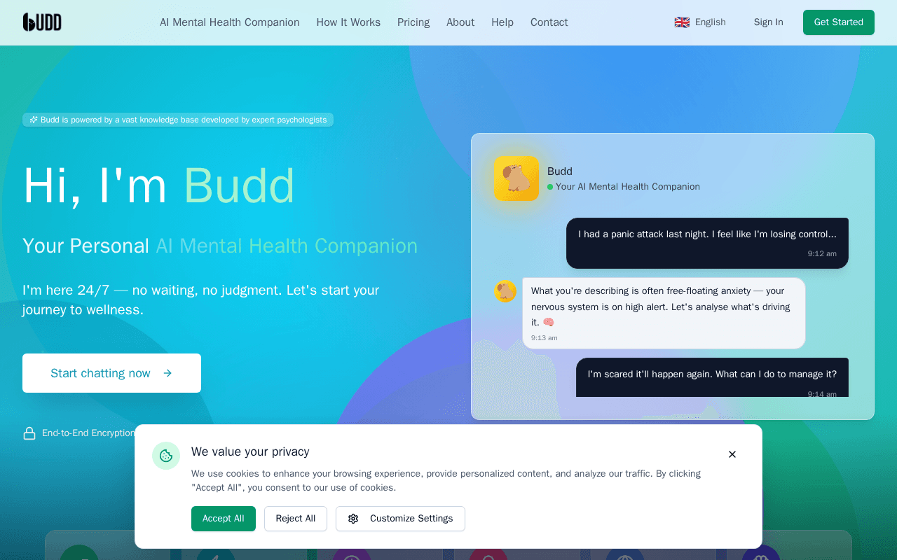 Screenshot of getbudd.ai