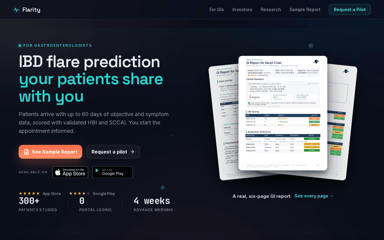 Screenshot of getflarity.ai