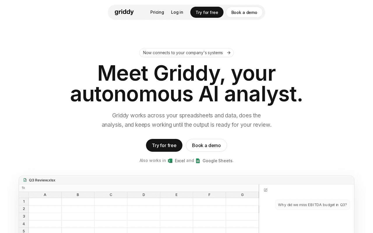 Screenshot of getgriddy.ai