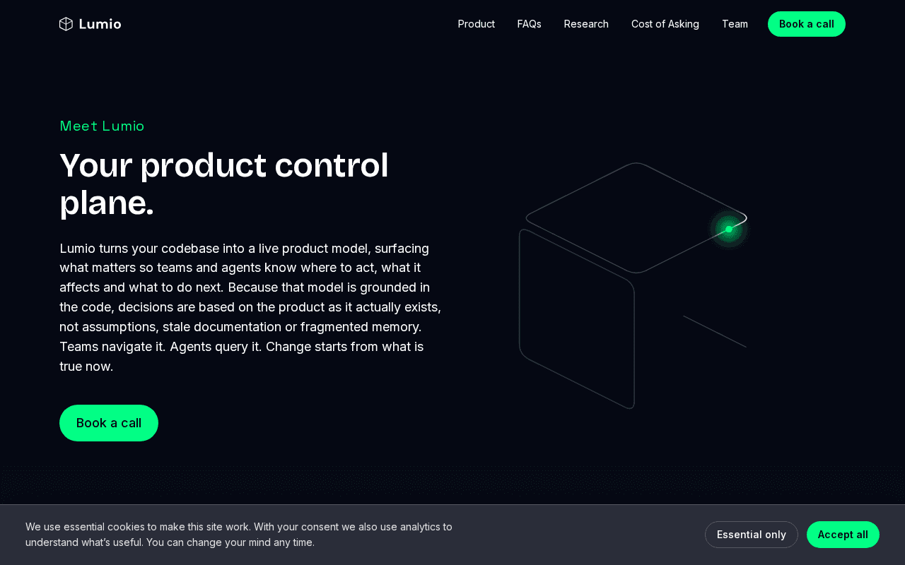 Screenshot of getlumio.ai